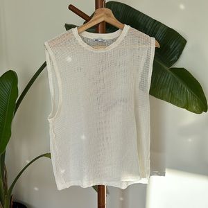 Zara Mesh Pattern Cotton Tank
